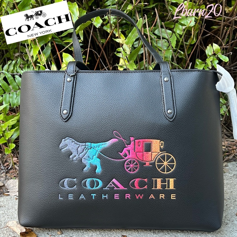 Coach Rexy T-Rex Heritage Carriage Ombré Multi-Colored Central Tote Rare Bag NWT - Picture 2 of 10